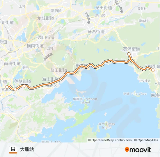 公交高峰专50号路的线路图
