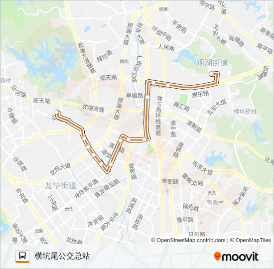 公交高峰专51号路的线路图