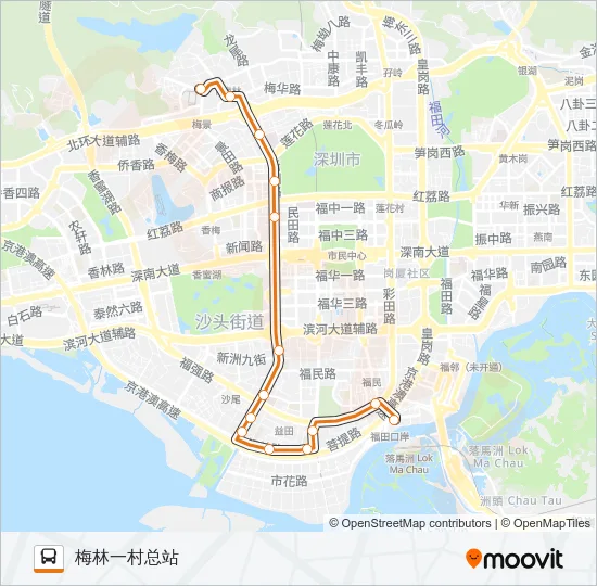 公交高峰专53号路的线路图