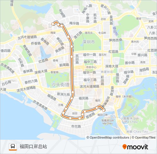 公交高峰专53号路的线路图