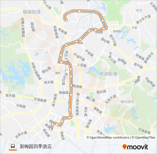 高峰专线54号 Bus Line Map
