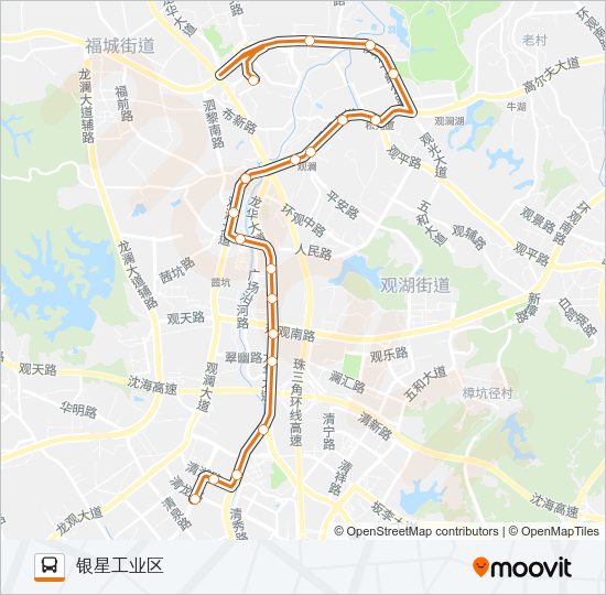 公交高峰专54号路的线路图