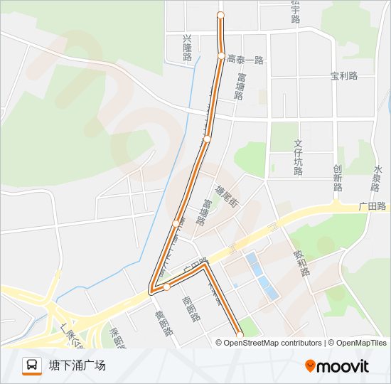 高峰专线55号 Bus Line Map