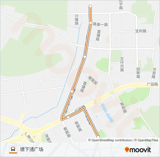 高峰专线55号 Bus Line Map