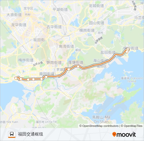 高峰专线58号 Bus Line Map