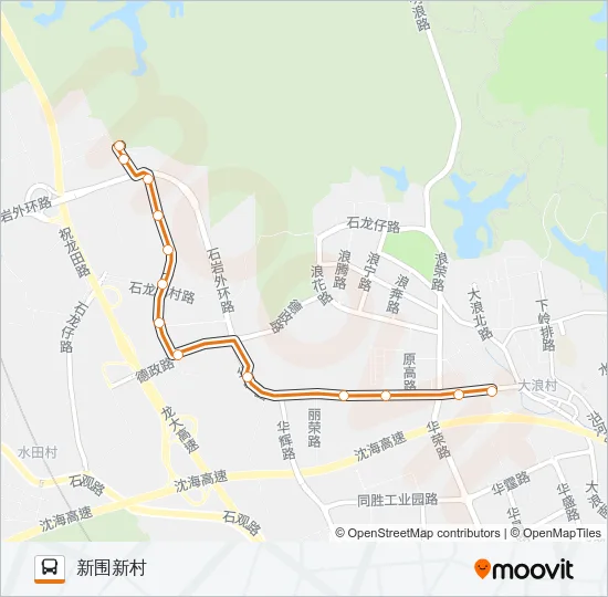 公交高峰专59号路的线路图