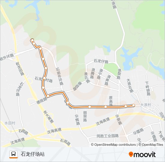 公交高峰专59号路的线路图