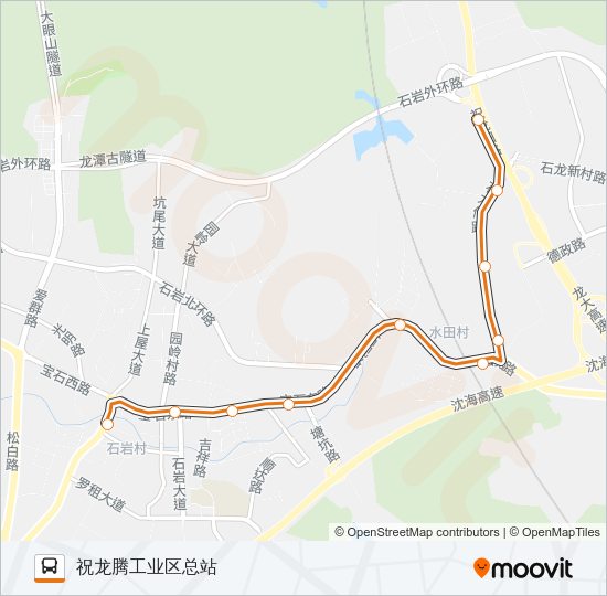 公交高峰专60号路的线路图