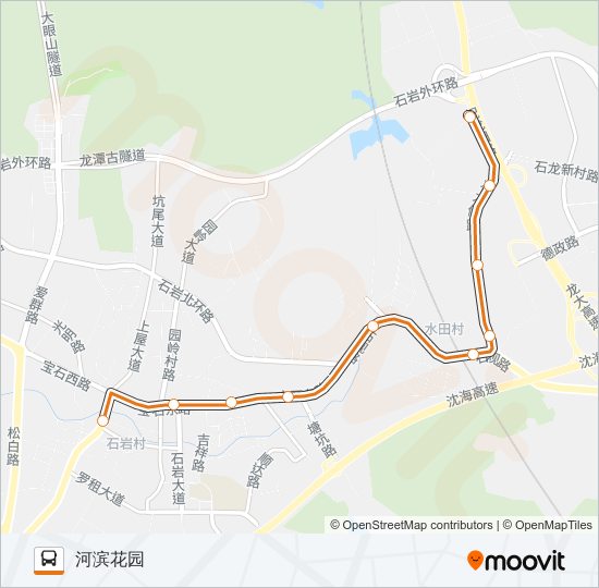 公交高峰专60号路的线路图