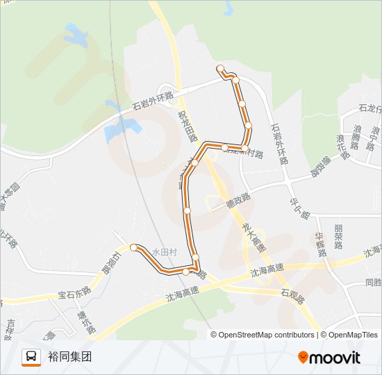 公交高峰专61号路的线路图