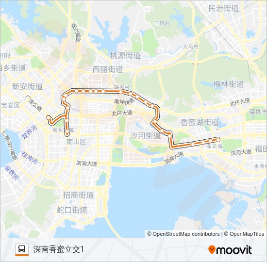 公交高峰专62号路的线路图