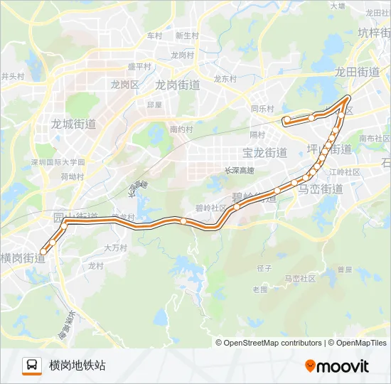 公交高峰专64号路的线路图