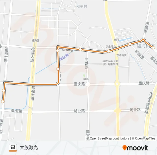 高峰专线65号 Bus Line Map