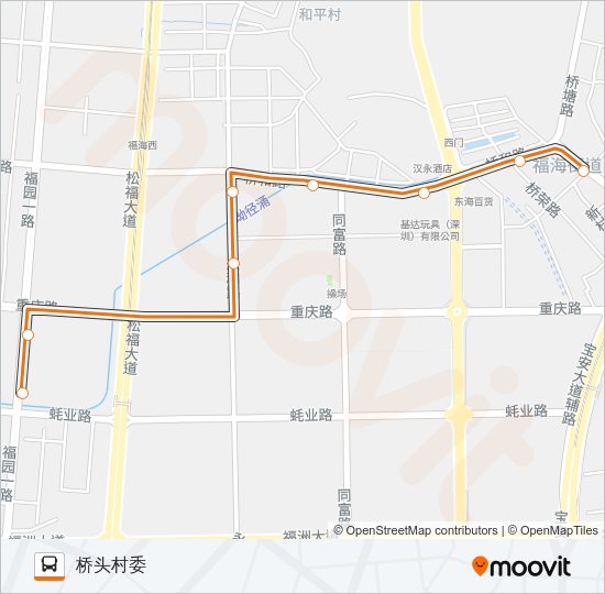 公交高峰专65号路的线路图