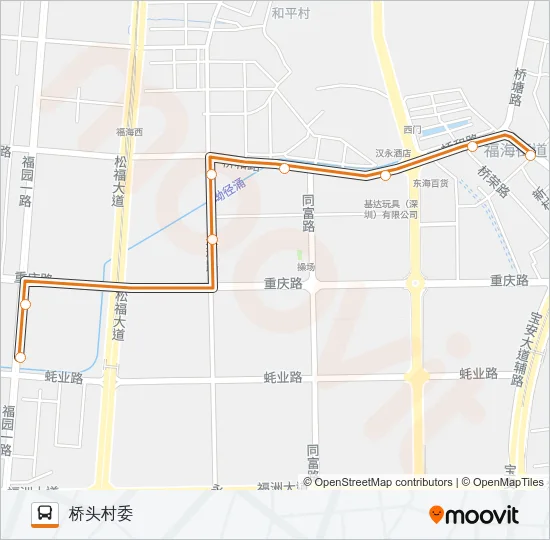 高峰专线65号 Bus Line Map