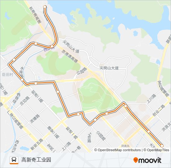 高峰专线66号 Bus Line Map