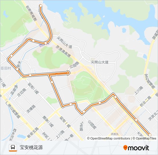 公交高峰专66号路的线路图