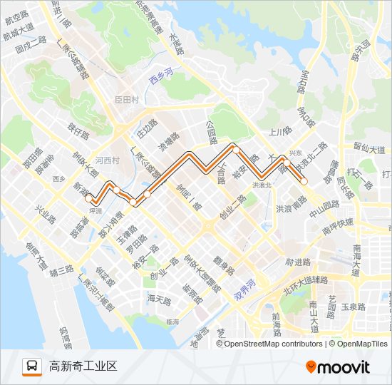 高峰专线67号 Bus Line Map
