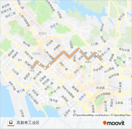 公交高峰专67号路的线路图