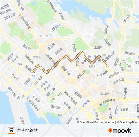 高峰专线67号 Bus Line Map