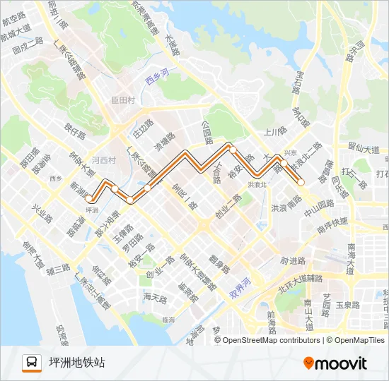 公交高峰专67号路的线路图