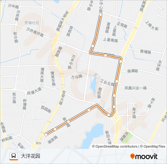 高峰专线68号 Bus Line Map