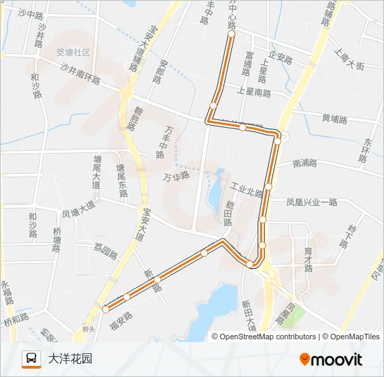 高峰专线68号 Bus Line Map
