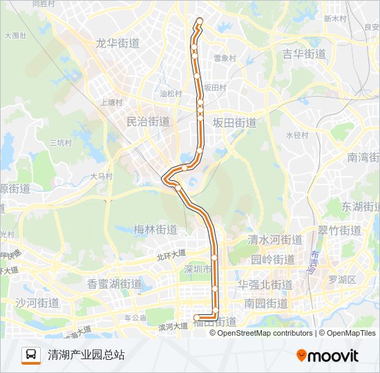 公交高峰专71号路的线路图