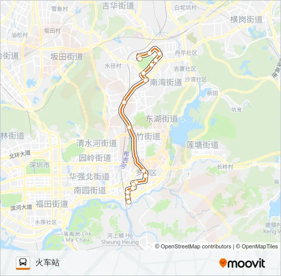公交高峰专73号路的线路图