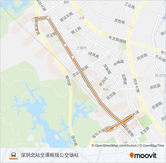 公交高峰专76号路的线路图