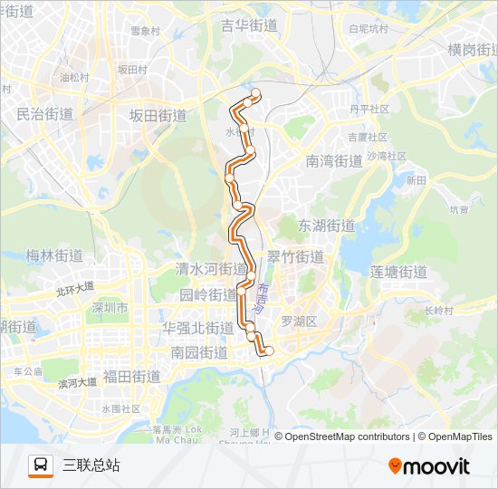 公交高峰专78号路的线路图