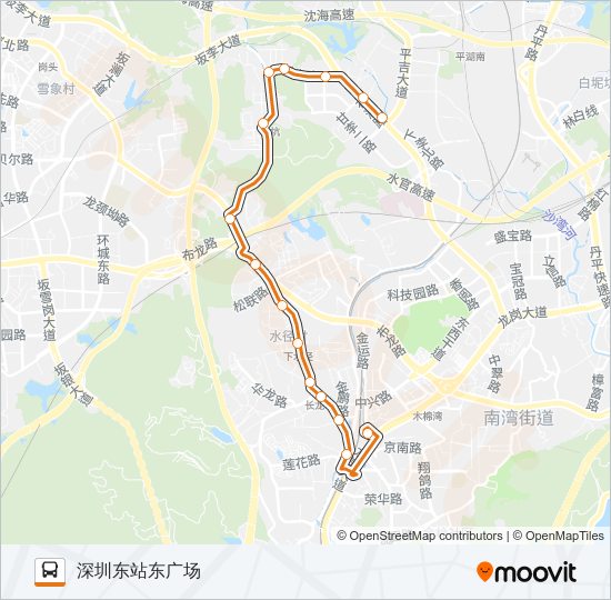 公交高峰专79号路的线路图