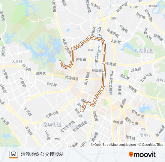 公交高峰专80号路的线路图