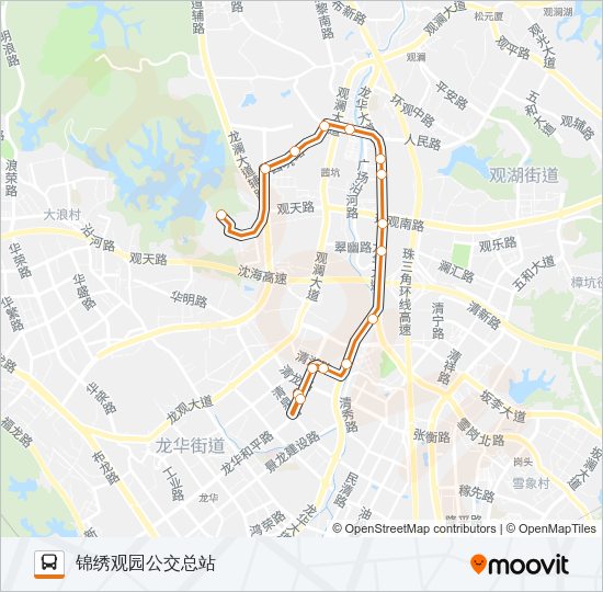 高峰专线80号 Bus Line Map