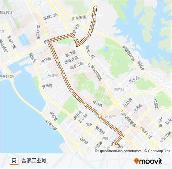 公交高峰专82号路的线路图