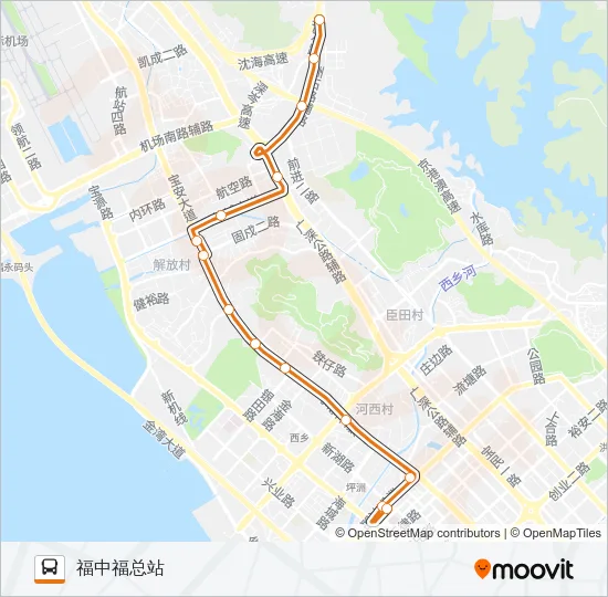公交高峰专82号路的线路图