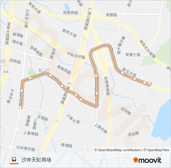 公交高峰专84号路的线路图
