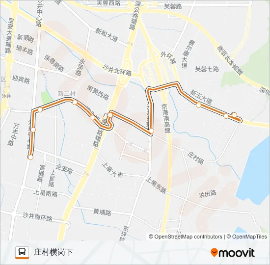 公交高峰专84号路的线路图