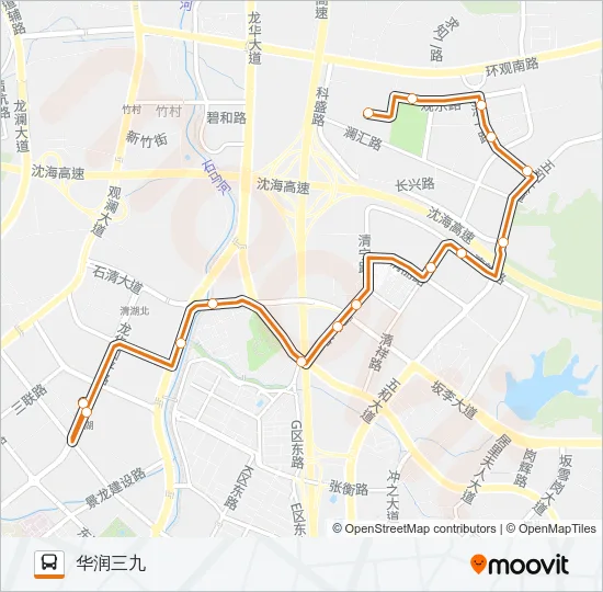 公交高峰专87号路的线路图