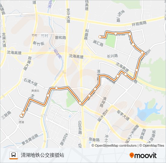 高峰专线87号 Bus Line Map