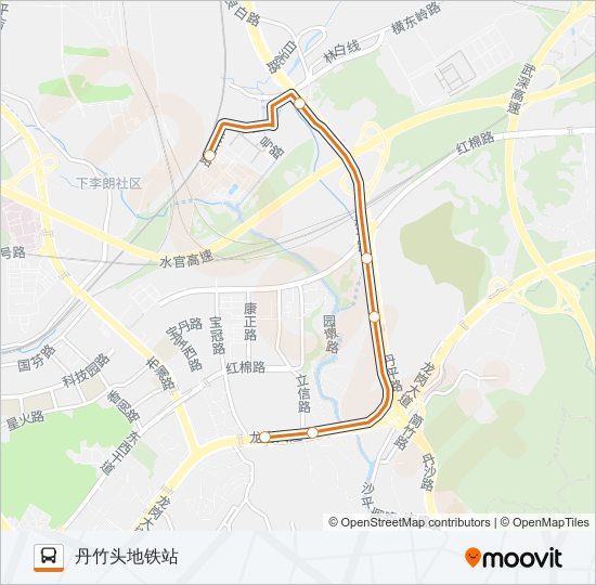 公交高峰专89号路的线路图