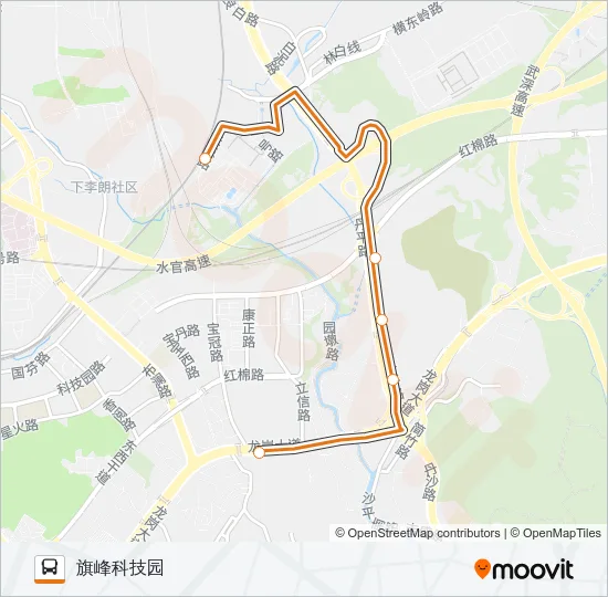 公交高峰专89号路的线路图