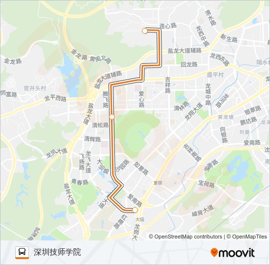 高峰专线90号 Bus Line Map