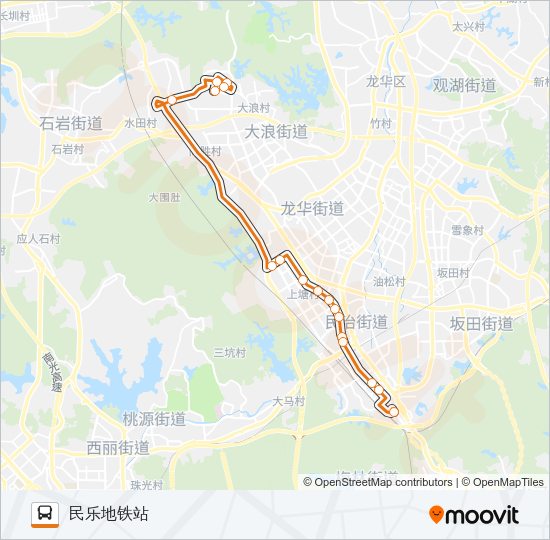 公交高峰专91号路的线路图