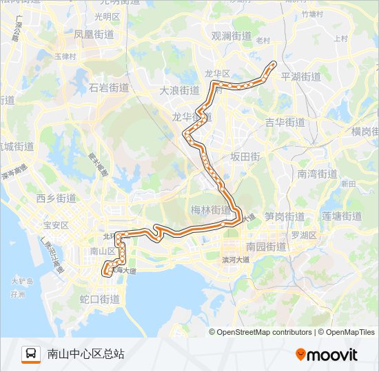 高峰专线92号 Bus Line Map