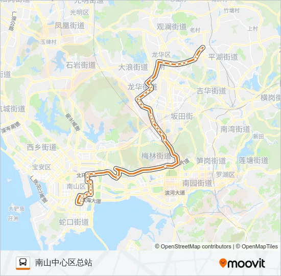 高峰专线92号 Bus Line Map