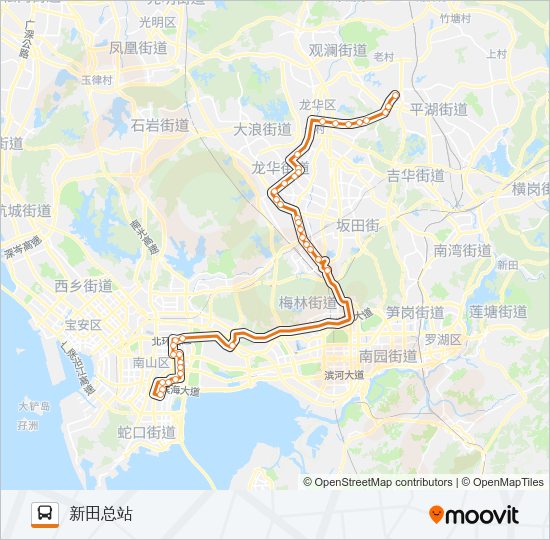 高峰专线92号 Bus Line Map