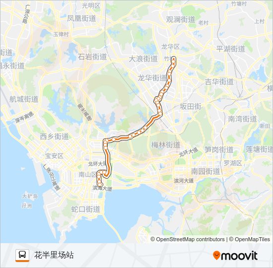 公交高峰专94号路的线路图