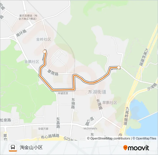 高峰专线98号 Bus Line Map