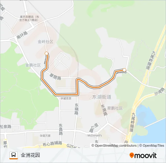 高峰专线98号 Bus Line Map